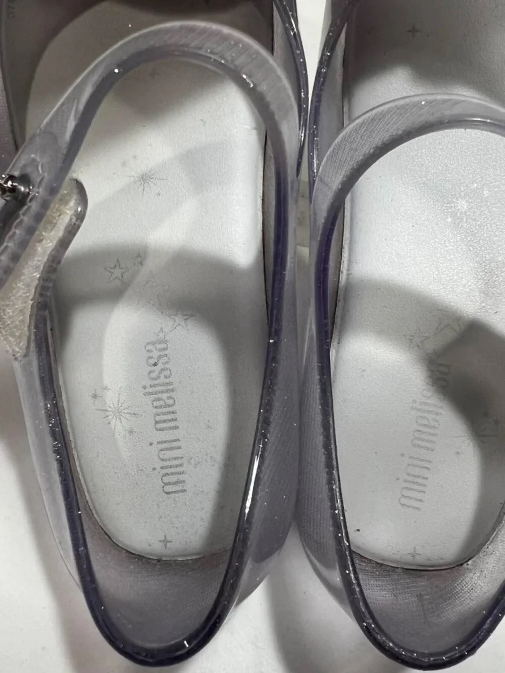 Mini Melissa Clear Glitter Bow Jelly Shoes Mary Jane Size 10 Toddler